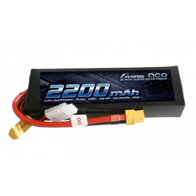 7.4V 2200MAH 50C Li-PO BATTERY PACK 2S (  XT-60 PLUG ) TRX - LENGTH : 88mm - GENS ACE