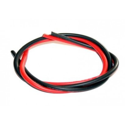 CABLE ( 12 Gauge / 3.3mm2 ) RED/BLACK - SILVER WIRES - 2 PCS - 50 cm