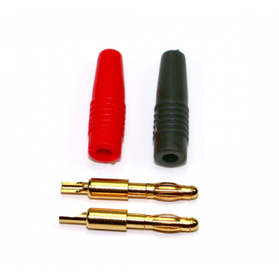 4.0 mm BANANA CONNECTORS GOLD PLATED MALE with RUBBER INSULATOR - 2 PCS