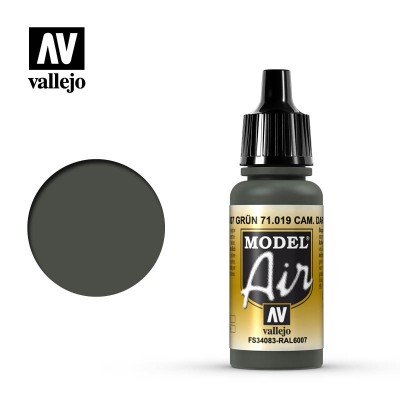 CAMOUFLAGE DARK GREEN RAL6007 - MODEL AIR 17ml - VALLEJO 71.019