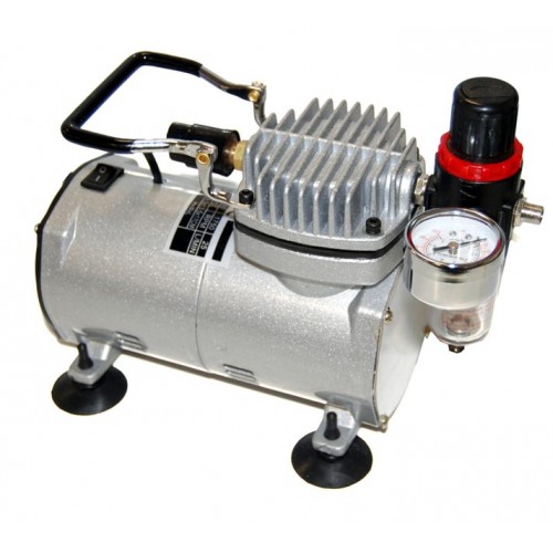 Gravity Feed Trigger Airbrush with Twin Cylinder Piston Compressor — TCP  Global