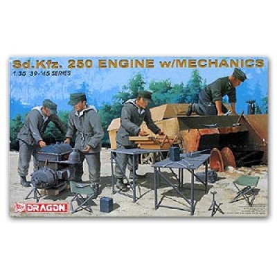 SD.KFZ 250 ENGINE W/MECHANICS - 1/35 scale