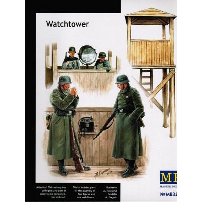 WATCHTOWER WITH 4 FIGURES WWII - 1/35 SCALE - MASTER BOX 3546