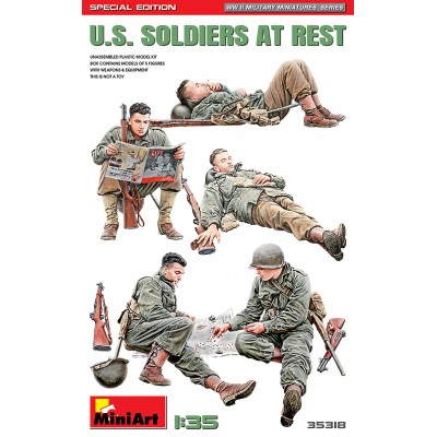 U.S. SOLDIERS AT REST. SPECIAL EDITION - 1/35 SCALE - MINIART 35318