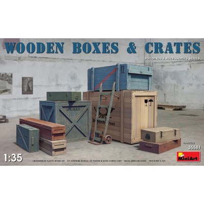 WOODEN BOXES & CRATES - 1/35 SCALE - MINIART 35581