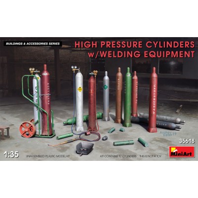 HIGH PRESSURE CYLINDERS w/WELDING EQUIPMENT - 1/35 SCALE - MINIART 35618