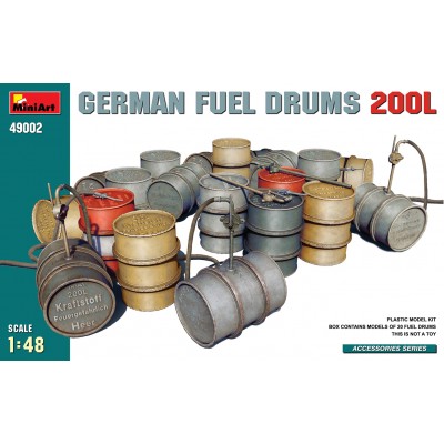 GERMAN FUEL DRUMS 200L - 1/48 SCALE - MINIART 49002