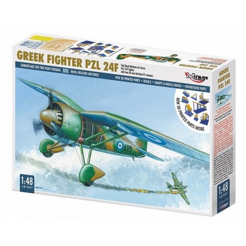 PZL  GREEK FIGHTER WITH 20mm OERLIKON - 1/48 SCALE - MIRAGE HOBBY  481007