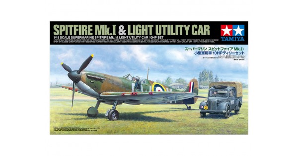 TAM25211 1:48 Tamiya Spitfire Mk.I & Light Utility Car