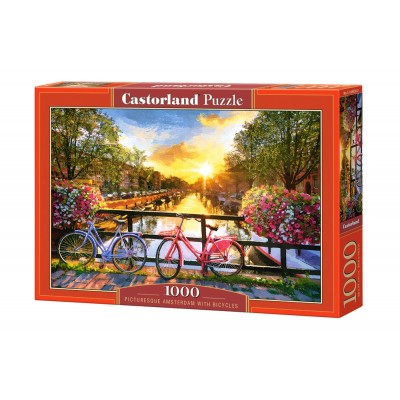 1000 PCS - PICTURESQUE AMSTERDAM WITH BICYCLES - 68x47 CM - CASTORLAND