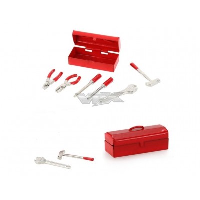METAL TOOL BOX RED FOR 1/10 SCALE RC CAR